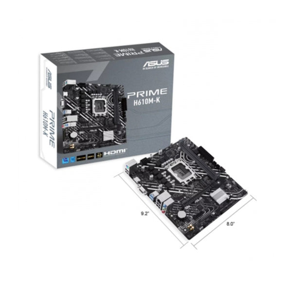 MB ASUS H610 INTEL S-1700 14A GEN/2X DDR5 5600/HDMI/D-SUB/M.2/2X USB3.2/MICRO ATX/GAMA BASICA
