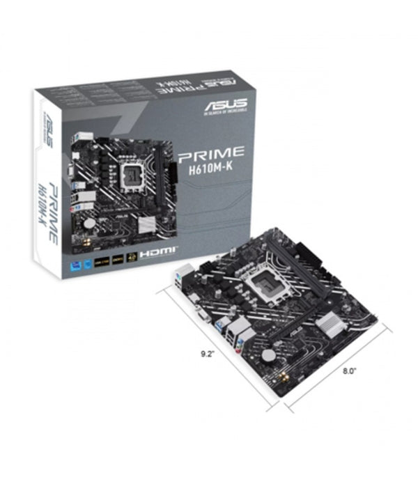 MB ASUS H610 INTEL S-1700 14A GEN/2X DDR5 5600/HDMI/D-SUB/M.2/2X USB3.2/MICRO ATX/GAMA BASICA