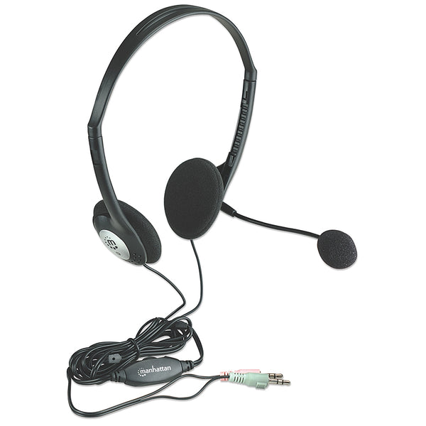 AUDIFONO DIADEMA,MANHATTAN,164429, C/MICROFONO ESTANDAR PLASTICO