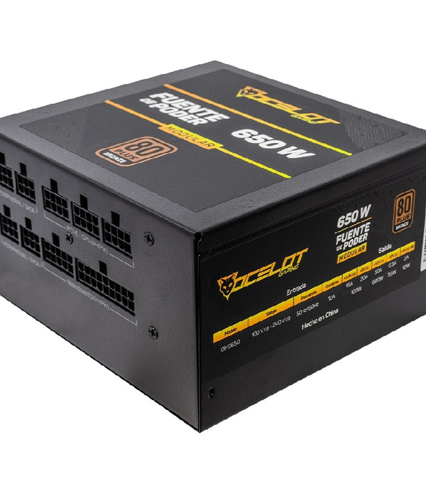 FUENTE DE PODER OCELOT GAMING OPS650 / ATX / 650W / MODULAR / 80 PLUS BRONCE / COLOR NEGRO