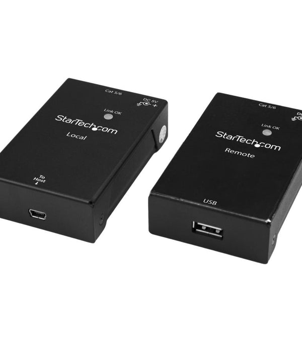 EXTENSOR DE USB 2.0 A TRAVS DE CABLE RJ45 CAT5E/CAT6 - HASTA 50M - KIT ADAPTADOR EXTENSOR DE ALTA VELOCIDAD DE PUERTO USB - ALIMENTADO - 480MBPS - EN METAL - STARTECH.COM MOD. USB2001EXTV