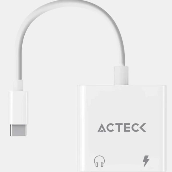 ADAPTADOR ACTECK SHIFT PLUS AA415 / USB C - 2X USB C / AUDIO - TIPO C DP / ANDROID - IOS / BLANCO / AC-939768