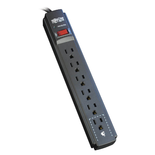 SUPRESOR DE PICOS PROTEC IT TRIPP-LITE TLP606B C/ 6 CONTACTOS, CABLE 1.83 M 6 PIES, 790 JOULES, LED DE DIAGNOSTICO, GABINETE EN NEGRO.