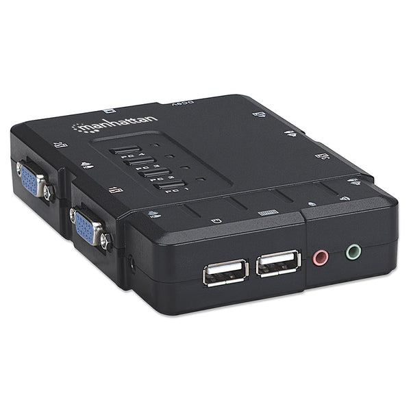 SWITCH KVM,MANHATTAN,151269, DESKTOP USB 41 CON CABLESAUDIO