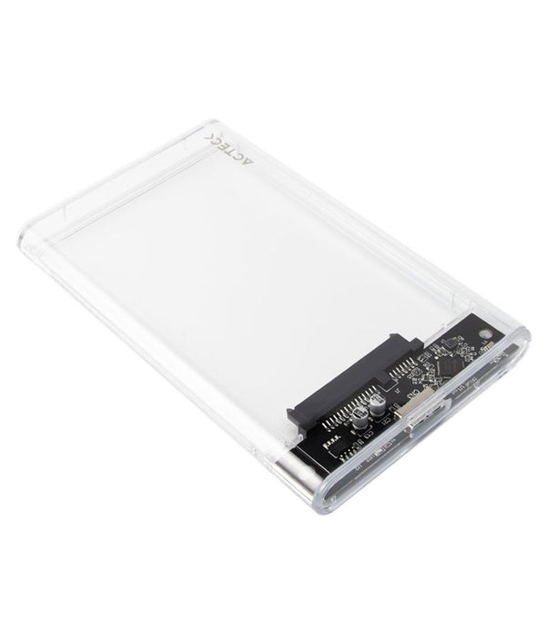 CARCASA CASE ENCLOSURE PARA DISCO DURO ACTECK ARMOR CLEAR HC430 / HDD 2.5 / CONEXION USB MICRO B / SATA / TRANSPARENTE / AC-934688