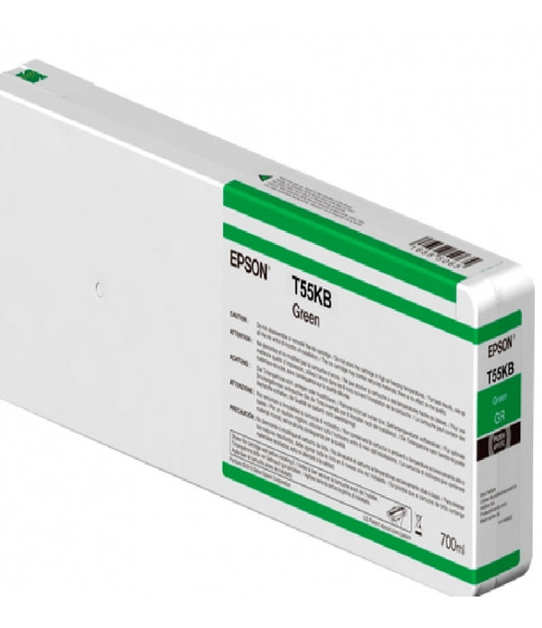 CARTUCHO EPSON MODELO T55K ULTRACHROME HD / HDX VERDE CLARO, PARA PLOTTER P6000/ P7000/ P8000/ P9000 700 ML