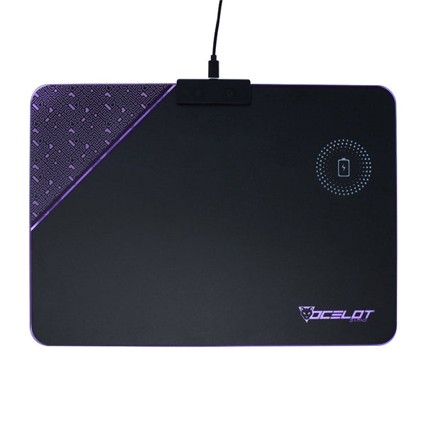 OCELOT MOUSE PAD RIGIDO TIPO RGB, CARGA INALAMBRICA PARA SMARTPHONES, CONEXIN MEDIANTE USB PLUG AND PLAY