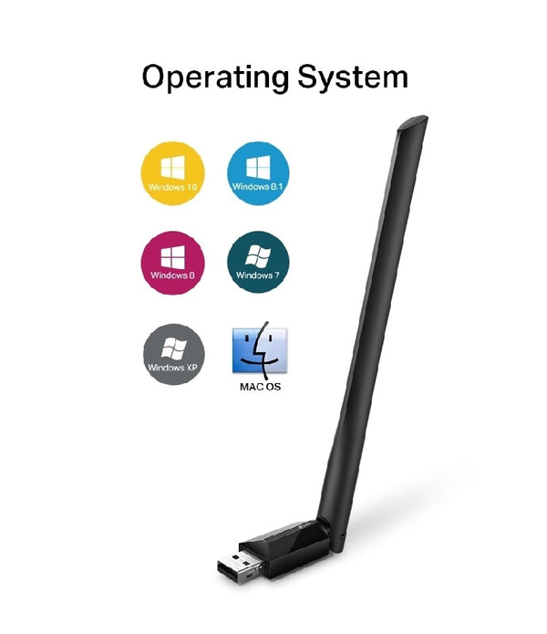 TARJETA DE RED | TP-LINK | ARCHER T2U PLUS | USB | BANDA DUAL |  AC600 | 5GHZ 433MBPS 2.4GHZ 200MBPS | USB 2.0 | ANTENA EXTERNA 5DBI