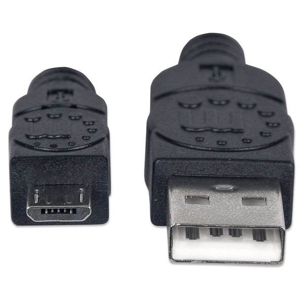 CABLE USB,MANHATTAN,307161, V2 A-MICRO B, BOLSA PVC 1.0M NEGRO