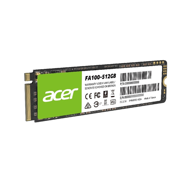UNIDAD DE ESTADO SOLIDO SSD INTERNO ACER FA100 512GB M.2 2280 NVME PCIE GEN 3X4 LECT.3300 ESCRIT.2700 MBS 3D TLC NAND PC LAPTOP MINIPC (BL.9BWWA.119)