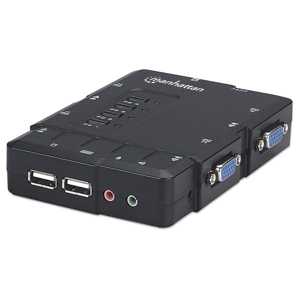 SWITCH KVM,MANHATTAN,151269, DESKTOP USB 41 CON CABLESAUDIO