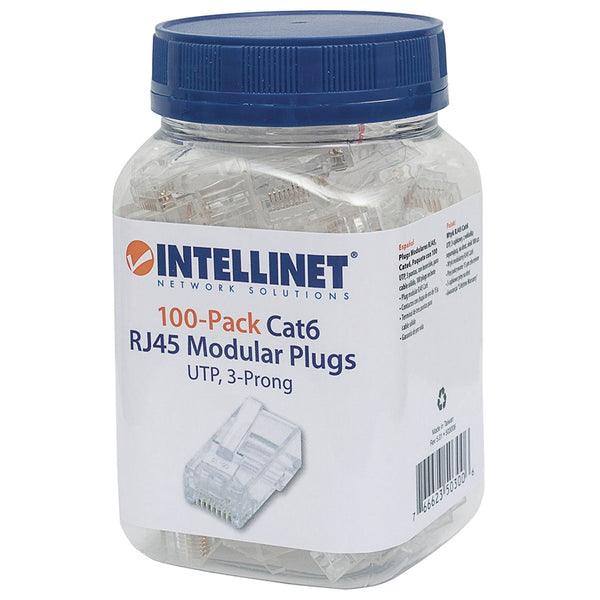 PLUG RJ45,INTELLINET,503006, CAT 6 UTP SOLIDO 100 PZAS