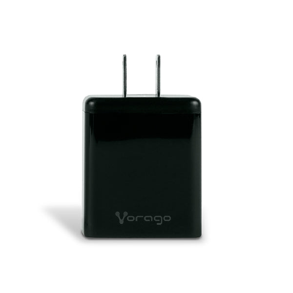 CARGADOR PARA PARED   / VORAGO   / CARGA RAPIDA /   AU-350  /  20W /  USB TIPO A Y C   /   NEGRO