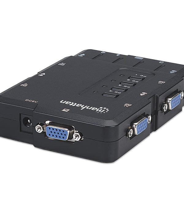 SWITCH KVM,MANHATTAN,151269, DESKTOP USB 41 CON CABLESAUDIO