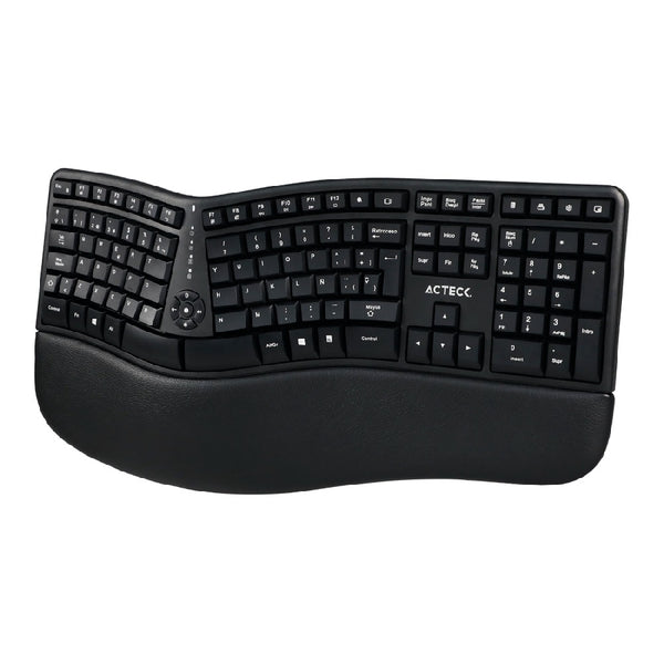 KIT ACTECK CREATOR VIRTUOS FITT MK770 / TECLADO Y MOUSE VERTICAL / INALAMBRICO / RECEPTOR USB / RECARGABLE / 118 TECLAS / ESPAÑOL / MULTIMEDIA / OPTICO / 2400 DPI AJUSTABLE / NEGRO / AC-936248