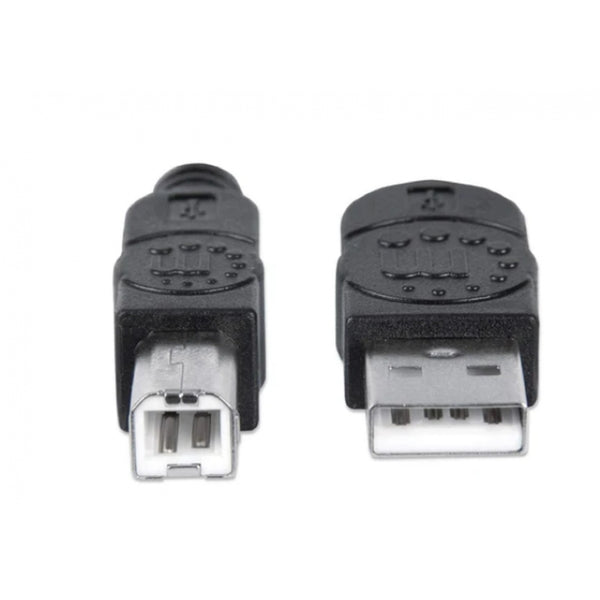 CABLE USB, MANHATTAN,306218, V2.0 A-B  0.9M, NEGRO
