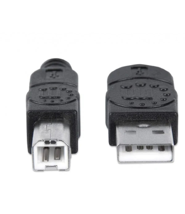CABLE USB, MANHATTAN,306218, V2.0 A-B  0.9M, NEGRO