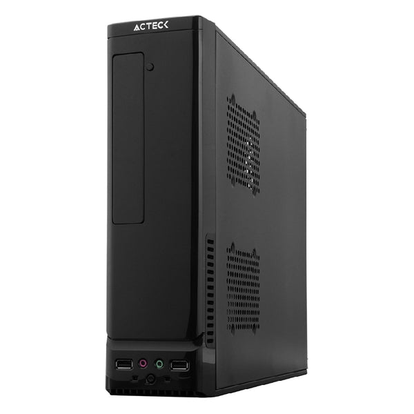 GABINETE ACTECK ATOM GS240 / MICRO TORRE SLIM / MICRO ATX, MINI ITX / FUENTE DE PODER SFX 450W / LECTOR DE TARJETAS / METAL / NEGRO / AC-929042