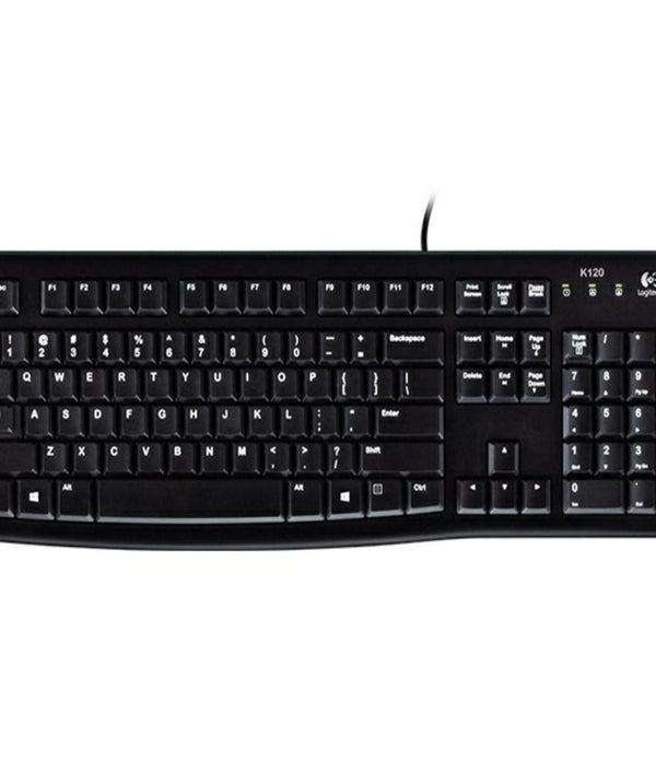 TECLADO LOGITECH K120 ALAMBRICO USB RESISTENTE A DERRAMES (ESPAÑOL) NEGRO