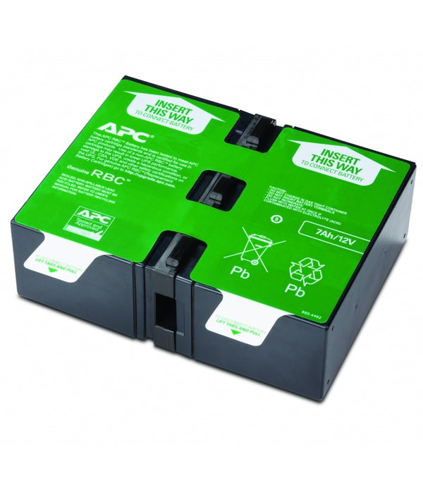 CARTUCHO DE BATERIAS DE RECAMBIO 123 DE APC, PARA UPS BR1000G, SMT750RM2U LO CONFORMAN LAS 2 BATERIAS QUE SE VISUALIZAN EN LA IMAGEN