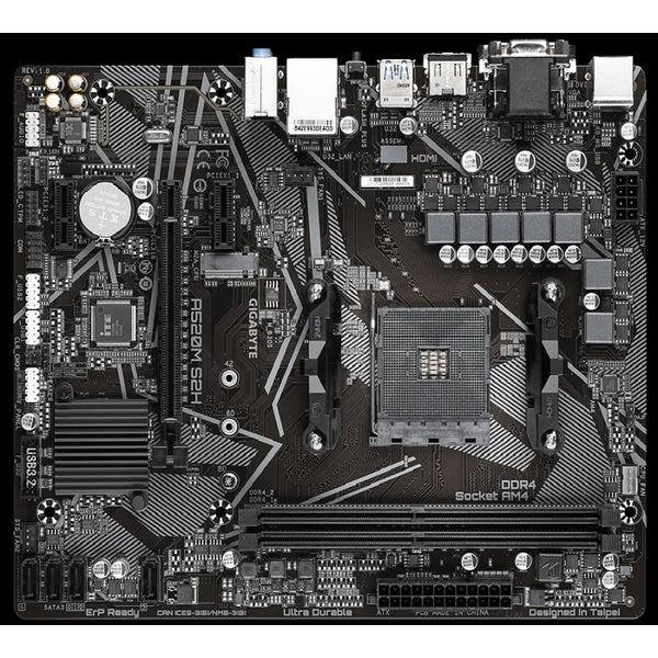 MB GIGABYTE A520 AMD S-AM4 3A GEN/2XDDR4 3200/HDMI/DVI/VGA/4XUSB 3.2/M.2/MICRO ATX/GAMA BASICA