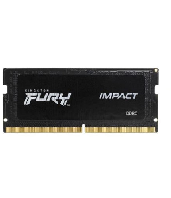 MEMORIA RAM KINGSTON SODIMM DDR5 8GB 4800MT/S FURY IMPACT BLACK CL38 262PIN 1.1V C/DIFUSOR DE CALOR P/LAPTOP KF548S38IB-8