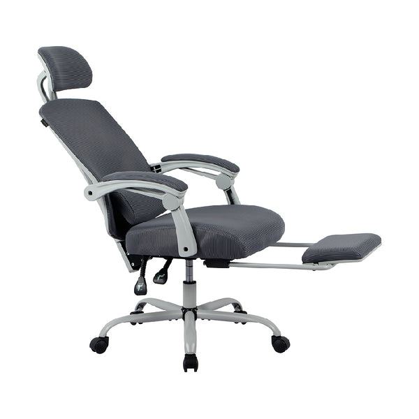 SILLA GAMER BALAM RUSH BOLT NOU G / HASTA 130 KG / INCLINACION 140 GRADOS / PISTON CLASE 3 / REPOSAPIES ACOJINADO / COJIN CERVICAL / CABECERA ADAPTABLE / GRIS / BR-940559