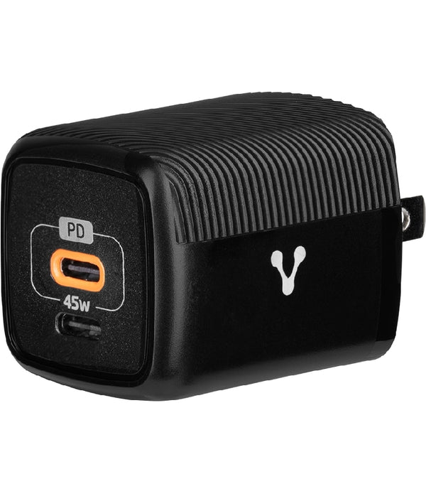 CARGADOR PARED / VORAGO /  AU-402 - CARGA RAPIDA   /  3.0   A   1 USB-C /  45W  /  NEGRO