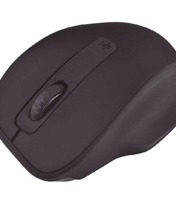 MOUSE OPTICO QUARONI INALAMBRICO 4 BOTONES COLOR NEGRO CON AJUSTE DE DPI 1600/1200/800