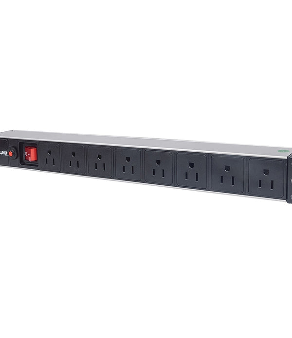 BARRA PDU,INTELLINET,713993, 8 CONT. GAB/RACK 19, 1U, CONTRA SOBRECARGA, ON/OFF