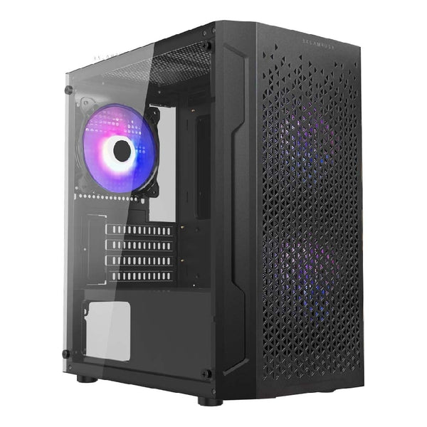 GABINETE GAMER BALAM RUSH ARTIC GI725 / MINI TORRE / MICRO ATX, MINI ITX / VENTILADOR RGB / PANEL CRISTAL TEMPLADO, METAL / NEGRO / BR-936118