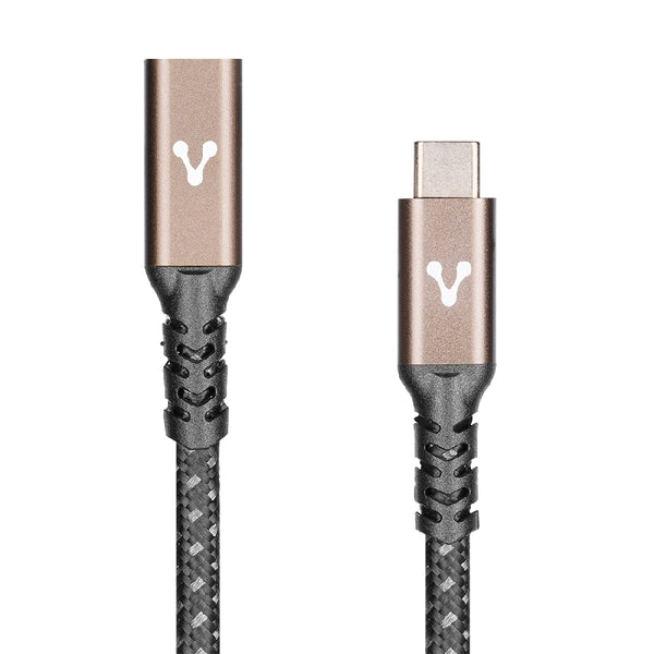 CABLE EXTENSIÓN / VORAGO / TIPO C HEMBRA A TIPO C MACHO / CAB-127 / 1 METRO / 100W / NEGRO