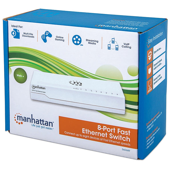 SWITCH,MANHATTAN,560689, 8 PTOS 10/100 DESKTOP BLANCO MH