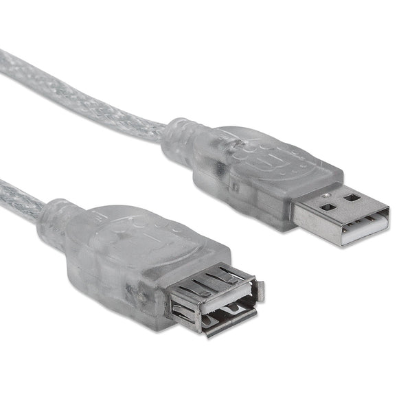 CABLE USB,MANHATTAN,340496, V2.0 EXT. 3.0M PLATA