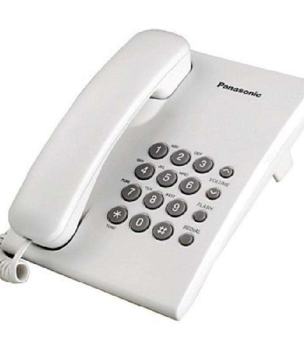 TELEFONO PANASONIC KX-TS500MEB ALAMBRICO BASICO UNILINEA SIN MEMORIAS CONTROL DE VOLUMEN 4 NIVELES REMARCACION ULTIMO NUMERO NEGRO