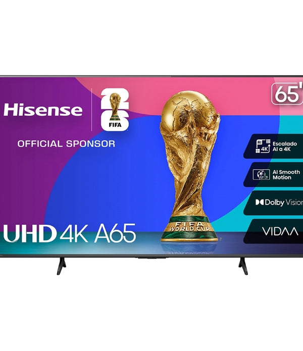 TELEVISION 65 PULGADAS LED HISENSE 65A65NV SMART VIDAA, 4K UHD, DOLBY VISION HDR10, DTS VIRTUAL X, WIFI