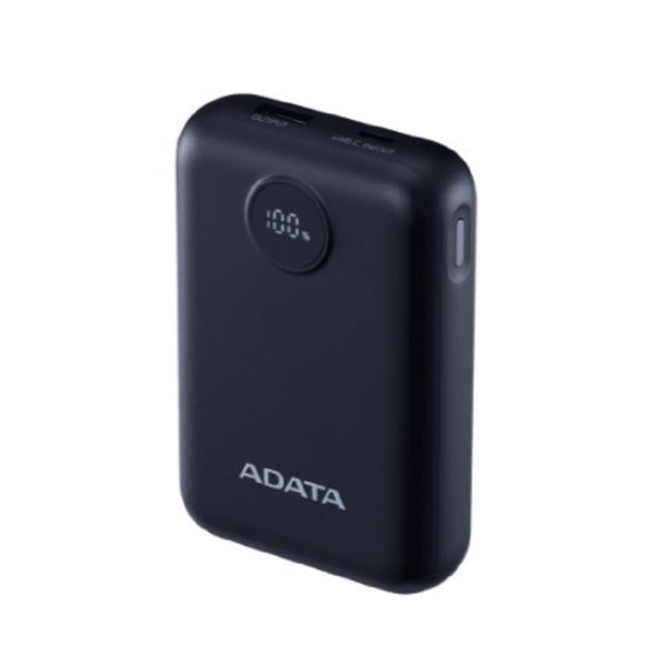 BATERIA DE RESPALDO ADATA POWER BANK C10022 10000MAH ENTRADA USB TIPO C Y USB TIPO A NEGRA PC1002212BK