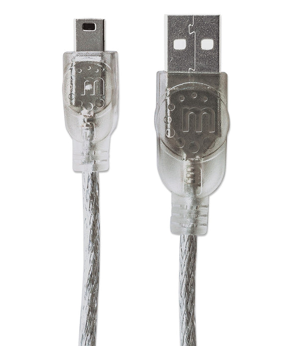 CABLE USB,MANHATTAN,333412, V2.0 A-MINI B 1.8M PLATA
