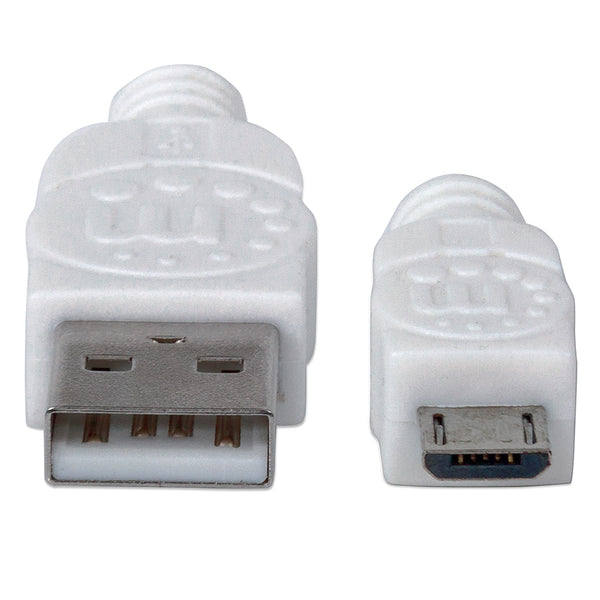 CABLE USB,MANHATTAN,323897, V2 A-MICRO B, BOLSA PVC 1.0M BLANCO