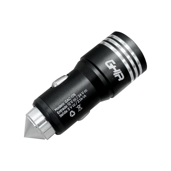 CARGADOR PARA AUTO GHIA 2 PUERTOS USB