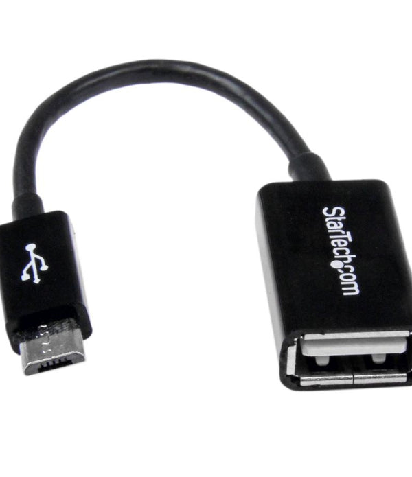 CABLE ADAPTADOR DE 12CM MICRO USB MACHO A USB A HEMBRA OTG PARA TABLETS SMARTPHONES TELFONOS INTELIGENTES - NEGRO - STARTECH.COM MOD. UUSBOTG