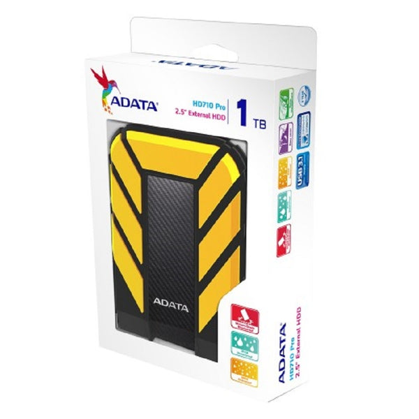 DISCO DURO EXTERNO ADATA HD710P 1TB PORTATIL 2.5 USB 3.2 WINDOWS MAC LINUX CONTRAGOLPES COLOR AMARILLO AHD710P-1TU31-CYL