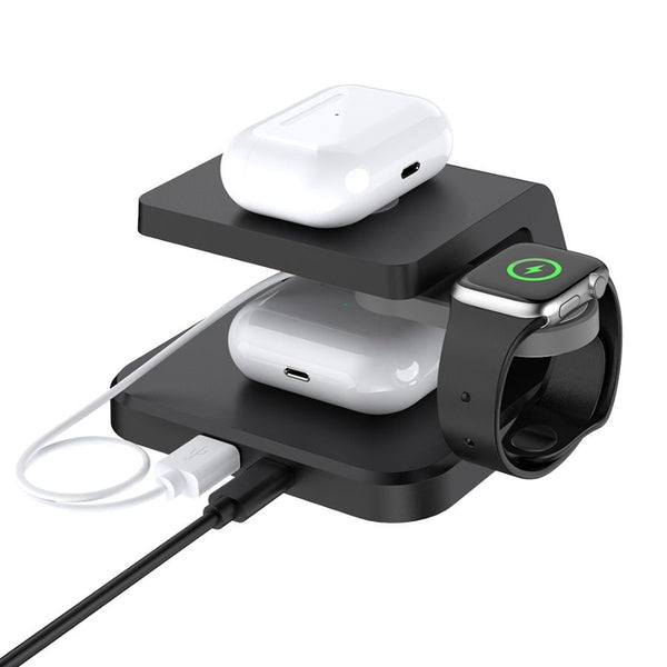 CARGADOR ACTECK ENERGON S-MATE CI730 / INALAMBRICO QI / 3W - 15 W / APPLE - SAMSUNG / 3 DISPOSITIVOS / RELOJ DIGITAL / NEGRO / AC-937146
