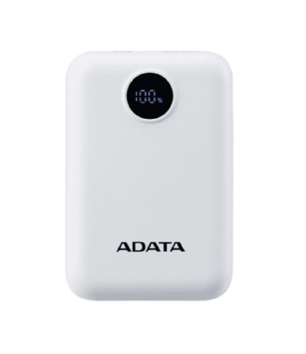BATERIA DE RESPALDO ADATA POWER BANK C10022 10000MAH ENTRADA USB TIPO C Y USB TIPO A BLANCA PC1002212WH