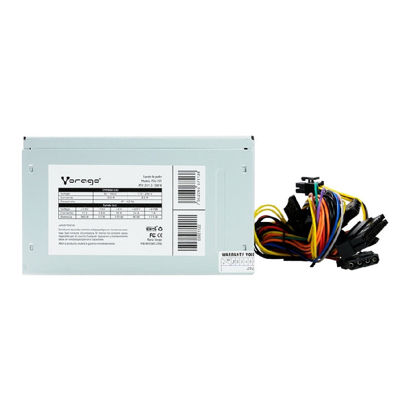 FUENTE DE PODER  500W ATX     /   VORAGO/   PSU-101 /  20+4 PINES X 1, CPU 4 PINES X 1, SATA X 2 PERIFéRICOS 4 PINES X 2, FLOPPY 4 PINES X 1