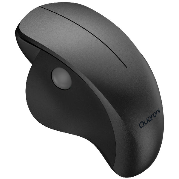 MOUSE INALAMBRICO ERGONMICO SCROLL LATERAL QUARONI 3 SCROLL/RECEPTOR 2.4 GHZ/1200 DPI/PTICO/BAJO CONSUMO/NEGRO