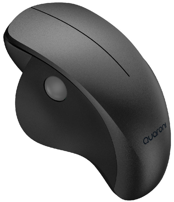 MOUSE INALAMBRICO ERGONMICO SCROLL LATERAL QUARONI 3 SCROLL/RECEPTOR 2.4 GHZ/1200 DPI/PTICO/BAJO CONSUMO/NEGRO