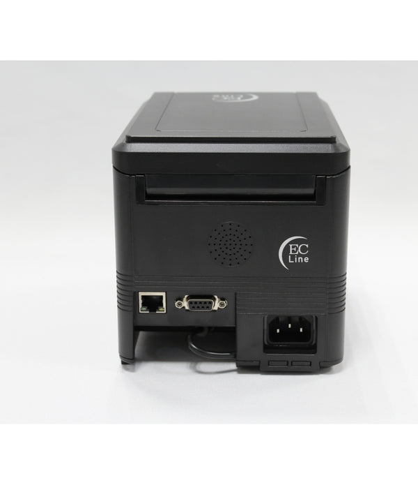 MINIPRINTER EC LINE EC-PM-80340, NEGRO, TERMICA, 80 MM, USB, SERIAL, ETHERNET (RED), RJ11, CORTE AUTOMATICO, 300 MM/SEG, ALERTA DE SONIDO Y LUZ, PARA COCINA