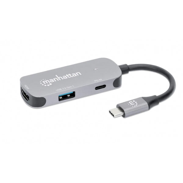 DOCKING USB,MANHATTAN,130707,-C 3 PTOS, HDMI/USB-A/USB-C PD