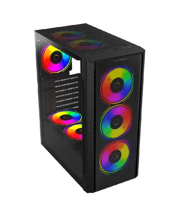 GABINETE GAMER BALAM RUSH DRAGONFLY CRYSTALGM745 / MEDIA TORRE / ATX, MICRO ATX, MINI ITX / VENTILADOR RGB / PANEL CRISTAL TEMPLADO, METAL / NEGRO / BR-935968